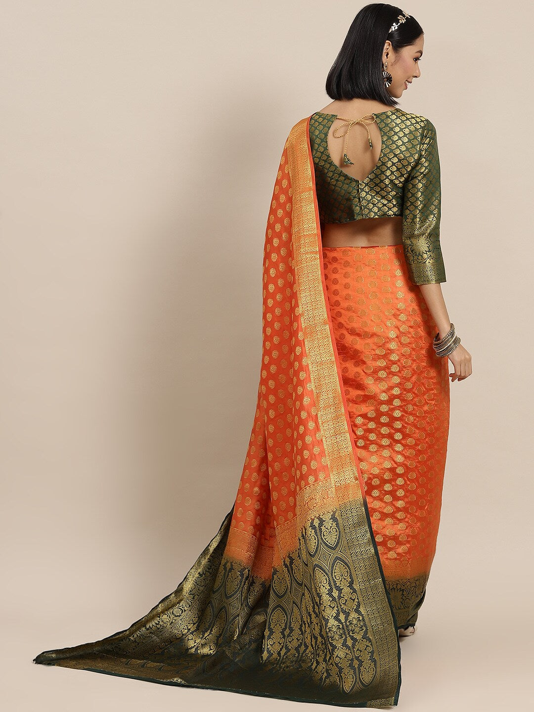 Dhiyona RV Women's Banarasi Cotton Silk With Zari weaving Saree ( KVD1583 )