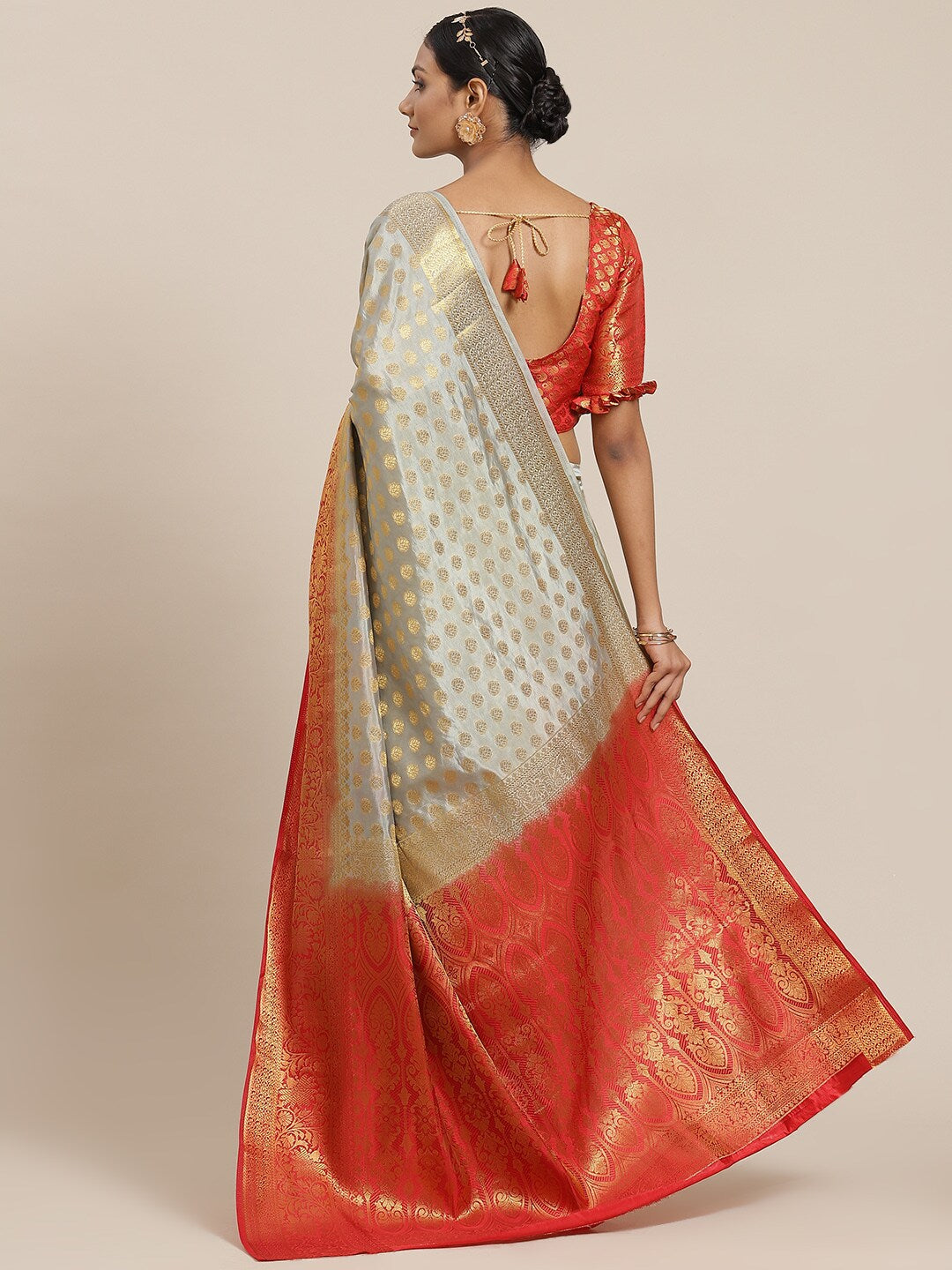 Dhiyona RV Women's Banarasi Cotton Silk With Zari weaving Saree ( KVD1584 )