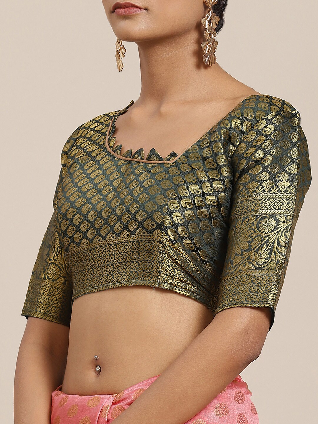 Dhiyona RV Women's Banarasi Cotton Silk With Zari weaving Saree ( KVD1586 )