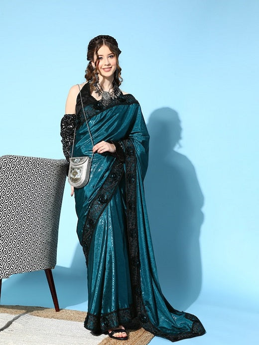 Dhiyona RV Women's Rangoli Silk Saree With Detachable Sleeve Fancy Saree ( KVD1617 )