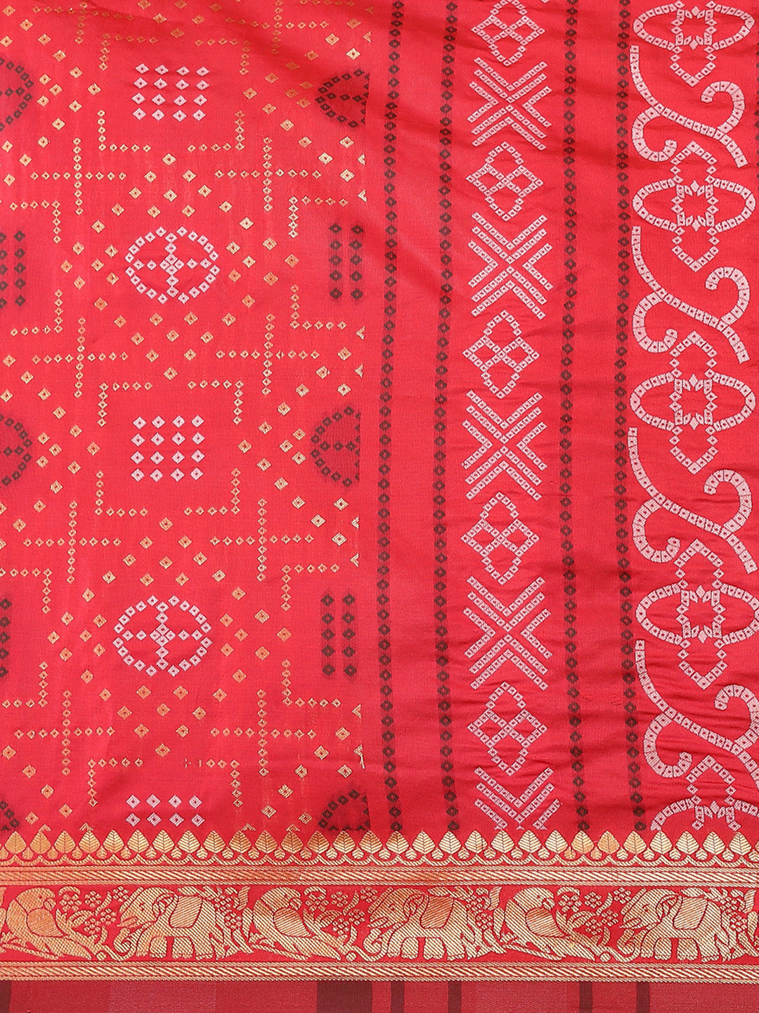 Dhiyona RV Women's Banarasi Cotton Silk With Zari weaving Bandhani Saree ( KVD1641 )