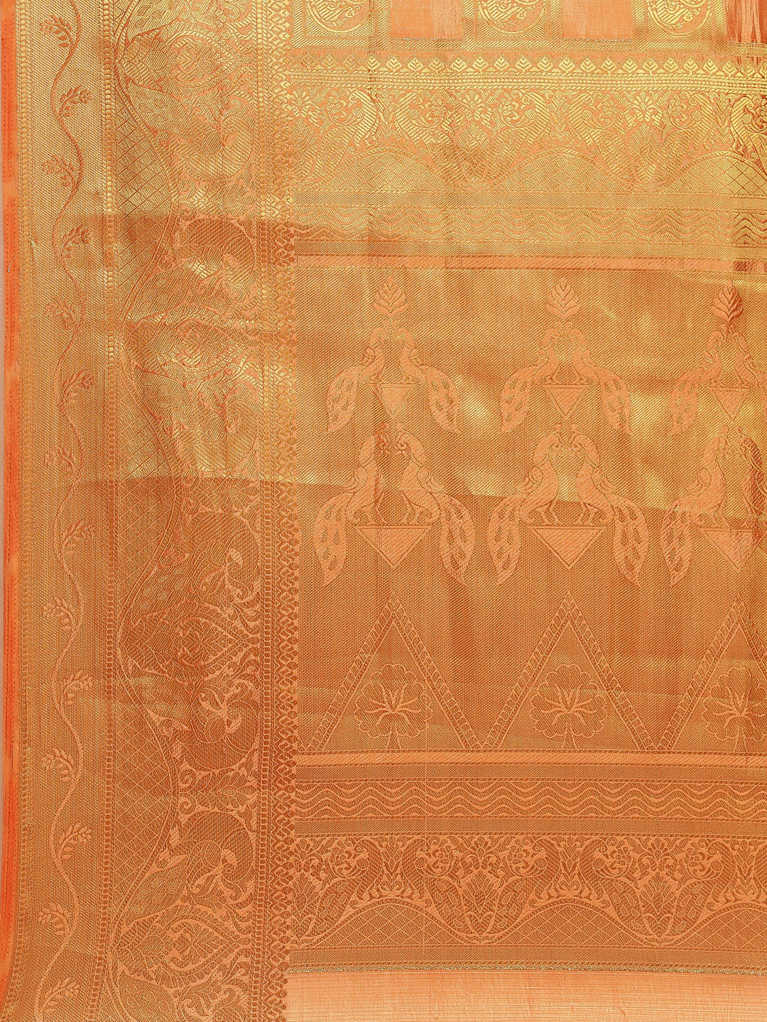 Dhiyona RV Women's Royal Banarasi Cotton Silk Zari Woven Saree with Matching Blouse ( KVD1695 )