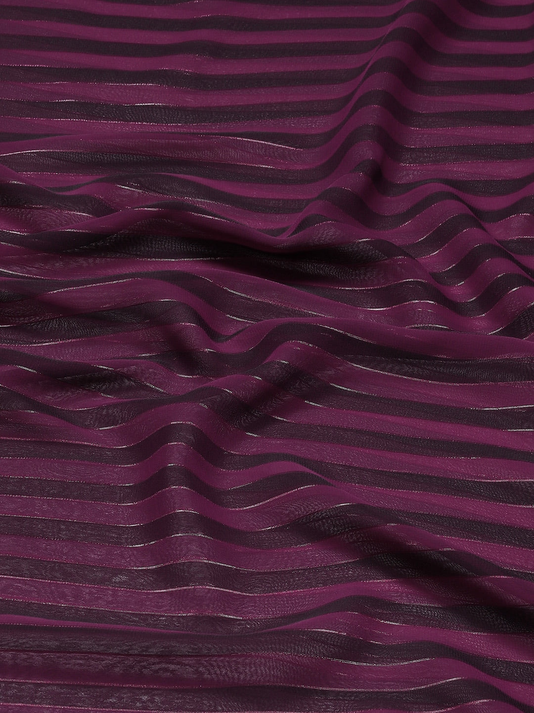 Dhiyona RV Women's Elegant Silk Blend Saree with Silver Zari Weaving Stripes With Blouse ( KVD1789 )