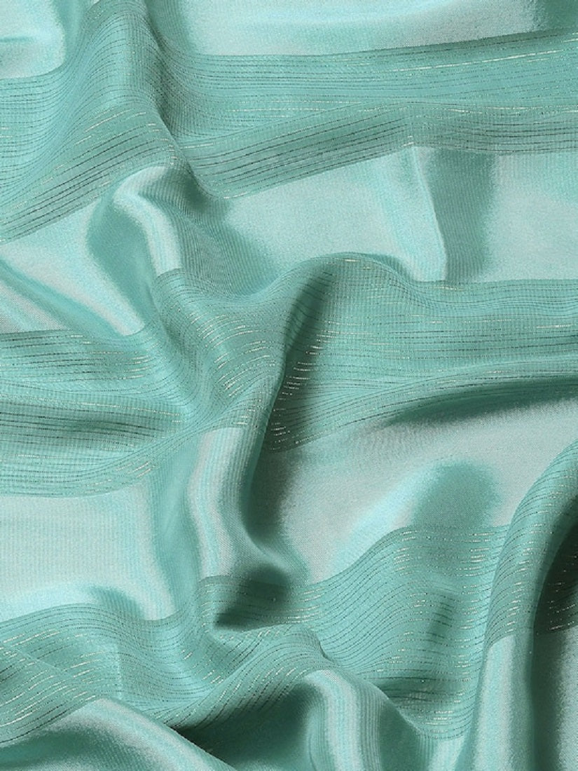 Dhiyona RV Women's Luxurious Silk Blend Saree with Satin & Zari Stripes and Sequins Blouse ( KVD1806 )