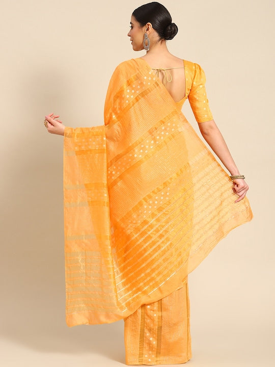 Dhiyona RV Women's Premium Soft Banarasi Cotton Tie-Dye Saree with Zari & Sequins Weaving With Blouse ( KVD1901 )