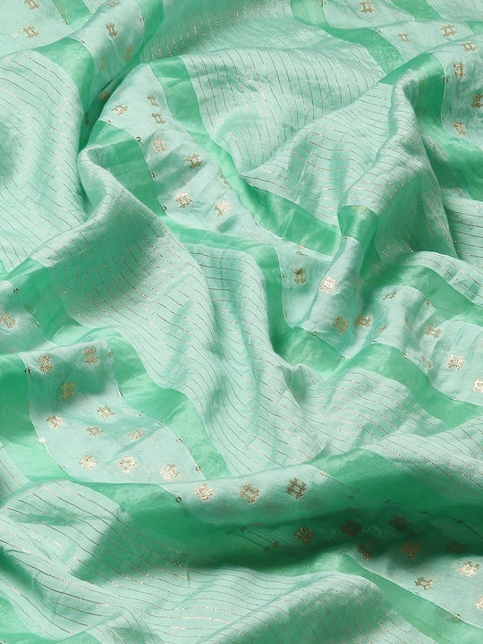 Dhiyona RV Women's Premium Soft Banarasi Cotton Tie-Dye Saree with Zari & Sequins Weaving With Blouse ( KVD1902 )