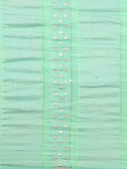 Dhiyona RV Women's Premium Soft Banarasi Cotton Tie-Dye Saree with Zari & Sequins Weaving With Blouse ( KVD1902 )