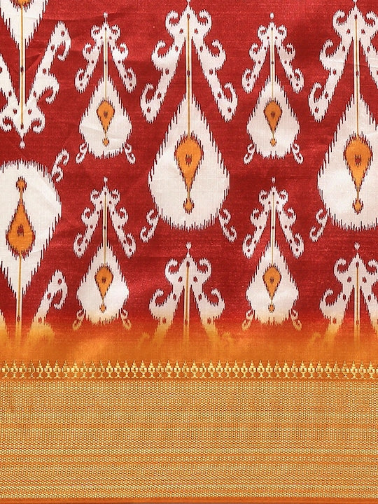 Dhiyona RV Women's Luxurious Banarasi Silk Digital Print Saree with Zari Woven Rich Pallu With Blouse ( KVD1904 )