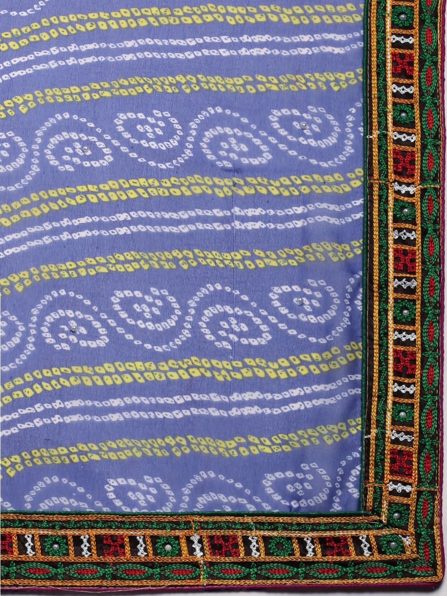 Dhiyona RV Women's half and half bandhani pallu Blue and Yellow color saree ( KVD210 )