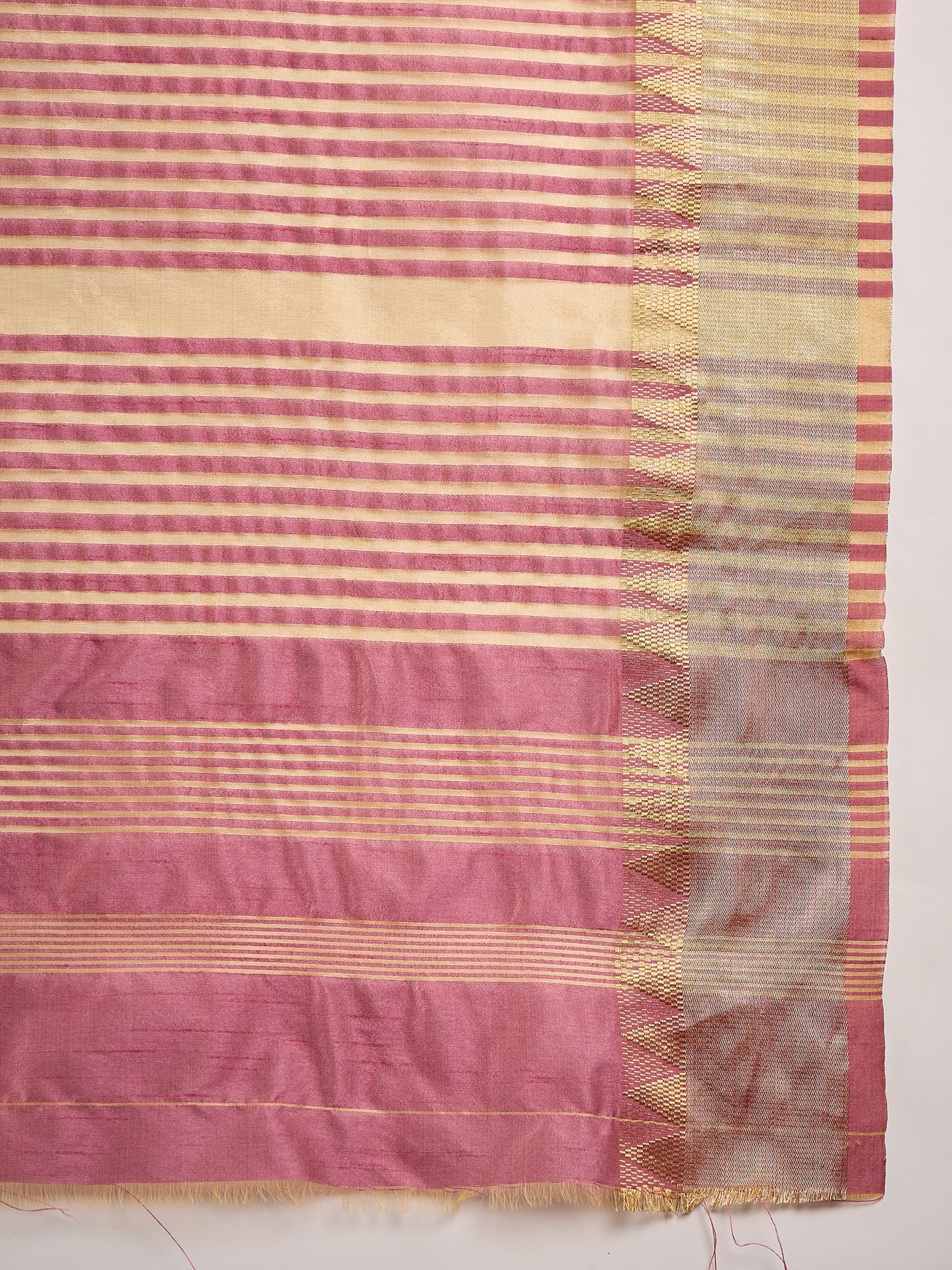 Dhiyona RV Women's Assam Cotton Silk Saree with Multi Thread Embroidery & Zari Temple Border With Blouse ( KVD2134 )