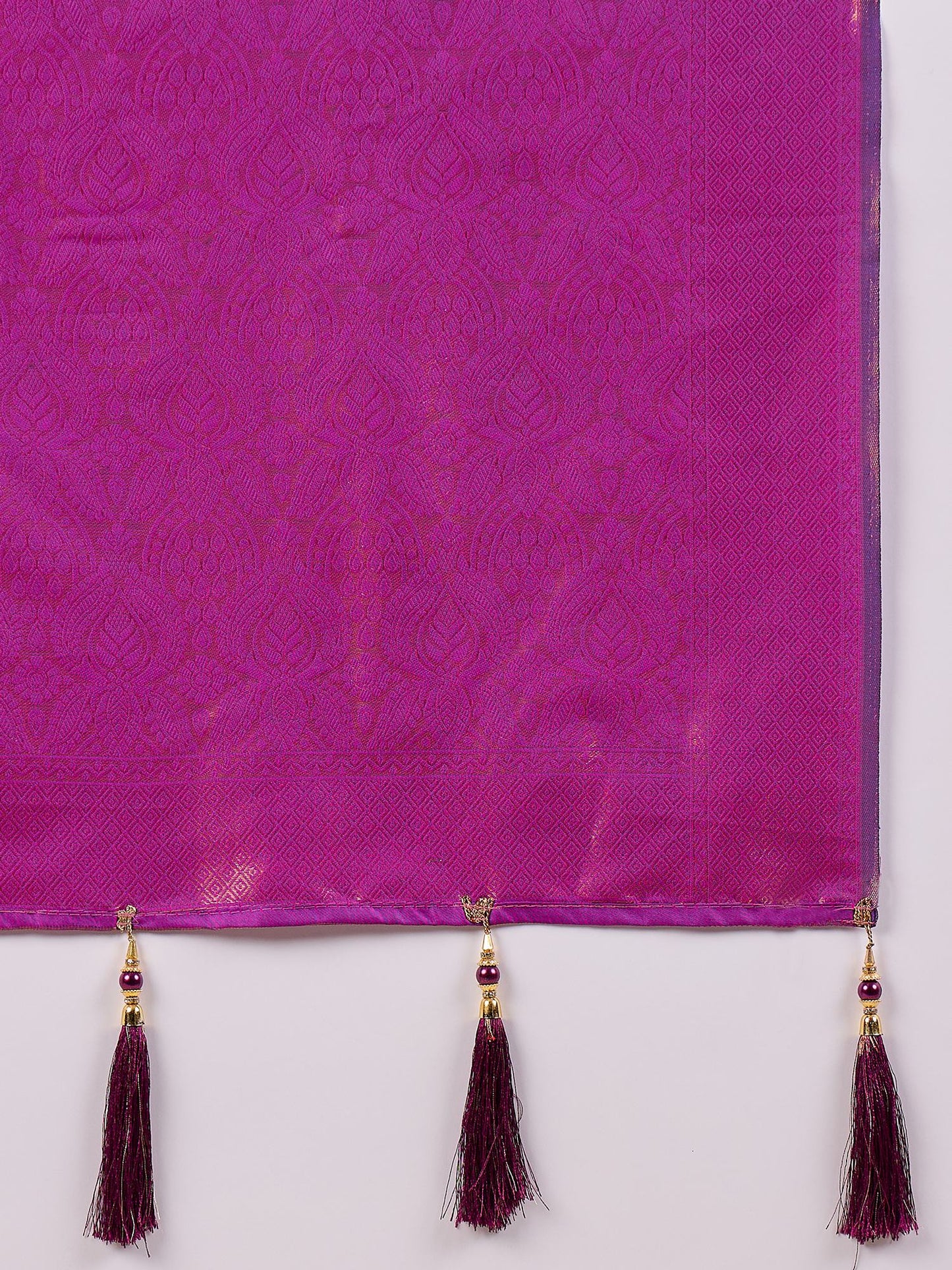 Dhiyona RV Women's Traditional Kanjivaram Silk Saree with Golden Zari Woven Border With Blouse ( KVD2142 )