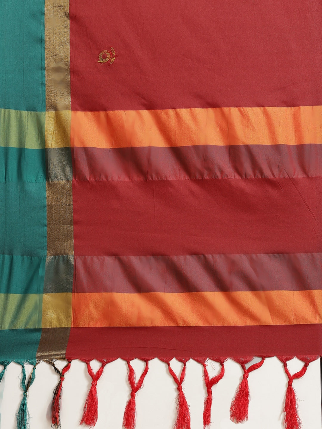Dhiyona RV Women's Designer Cotton Silk Embroidered Saree with Heavy Border ( KVD405 )