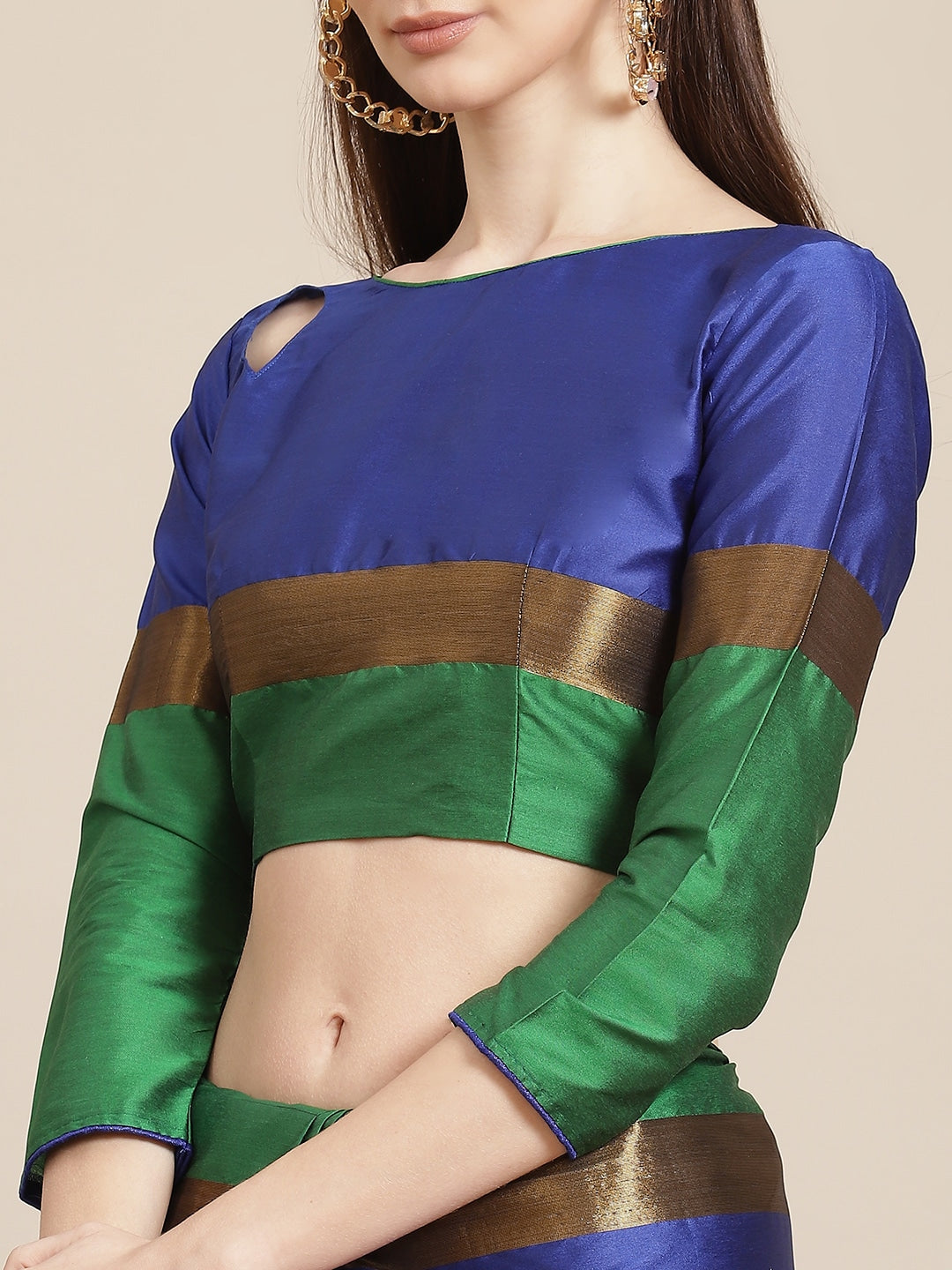 Dhiyona RV Women's Designer Cotton Silk Embroidered Saree with Heavy Border ( KVD407 )