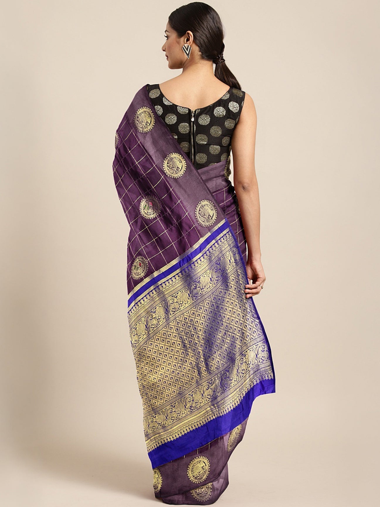 Dhiyona RV Women's Banarasi Cotton Silk With Zari weaving Saree ( KVD909 )