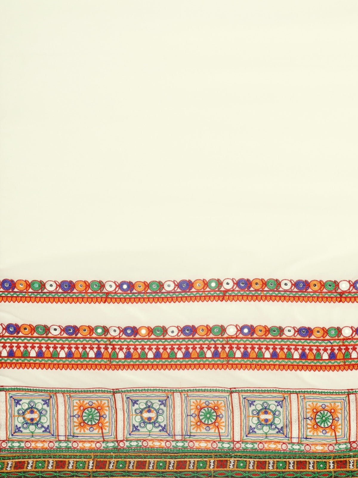Dhiyona RV Women's Half And Half Bandhani Pallu With Kutchi Embroidered Saree ( KVD933 )