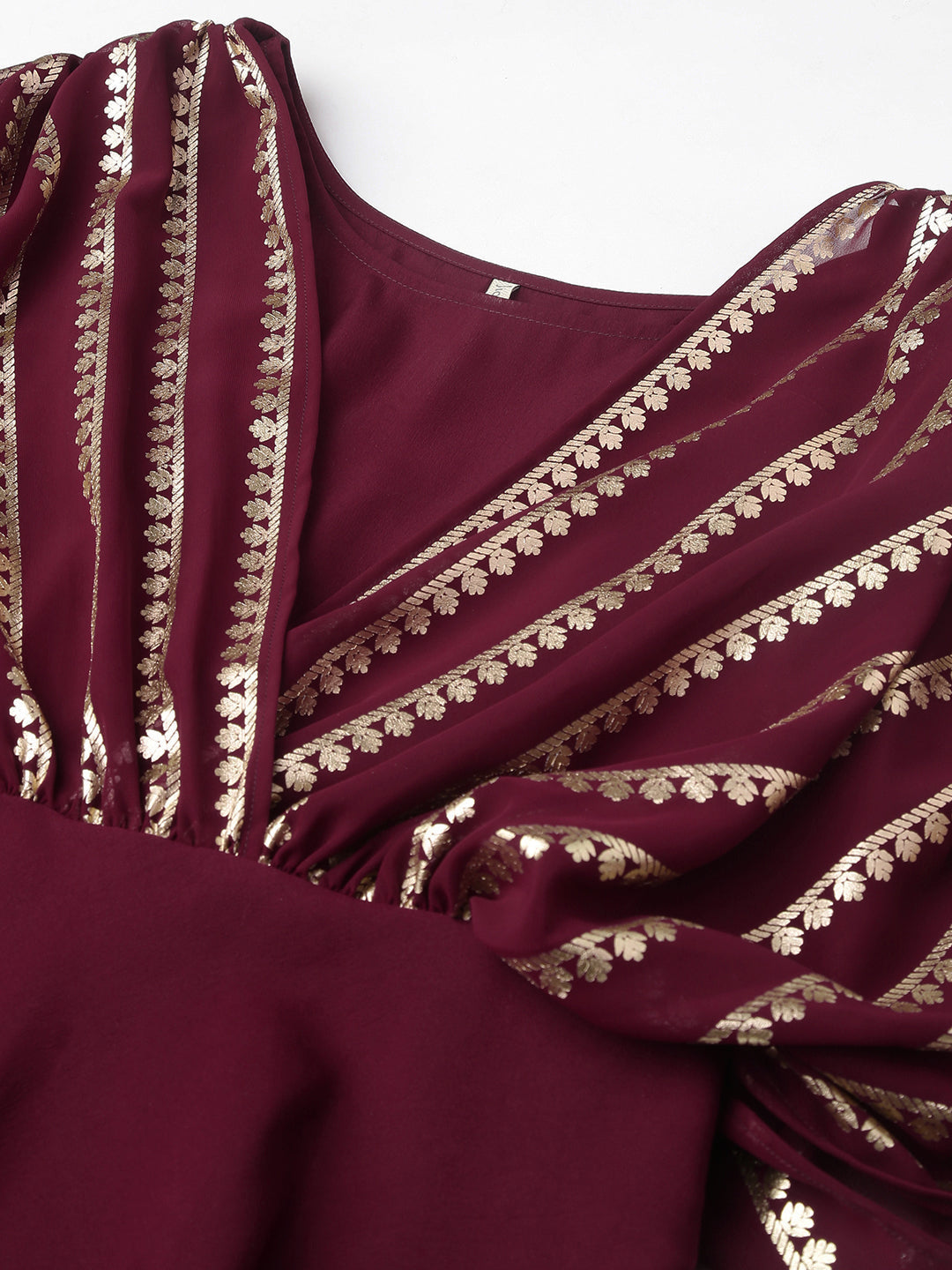 Women's Purple Poly Crepe A-line Kurta with Pant