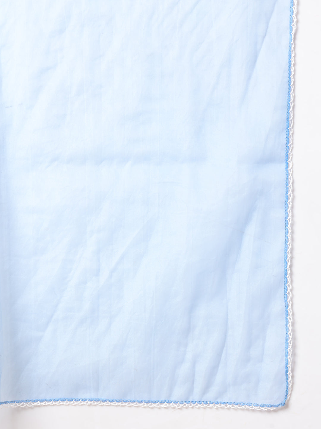 Women's Sky Blue Cotton A-line Kurta and Pant With Dupatta