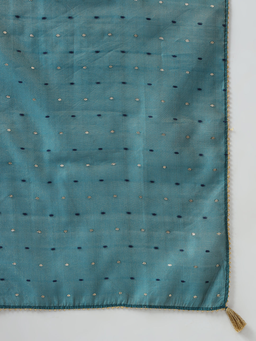 Women's Off White Silk Blend Nayra Cut Kurta and Palazzo With Embroidered Dupatta