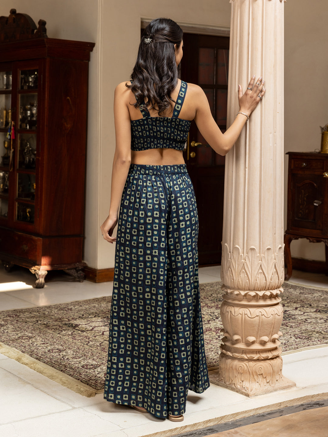 Dhiyona FL Women's Navy Blue Cotton Printed Co-ord Set