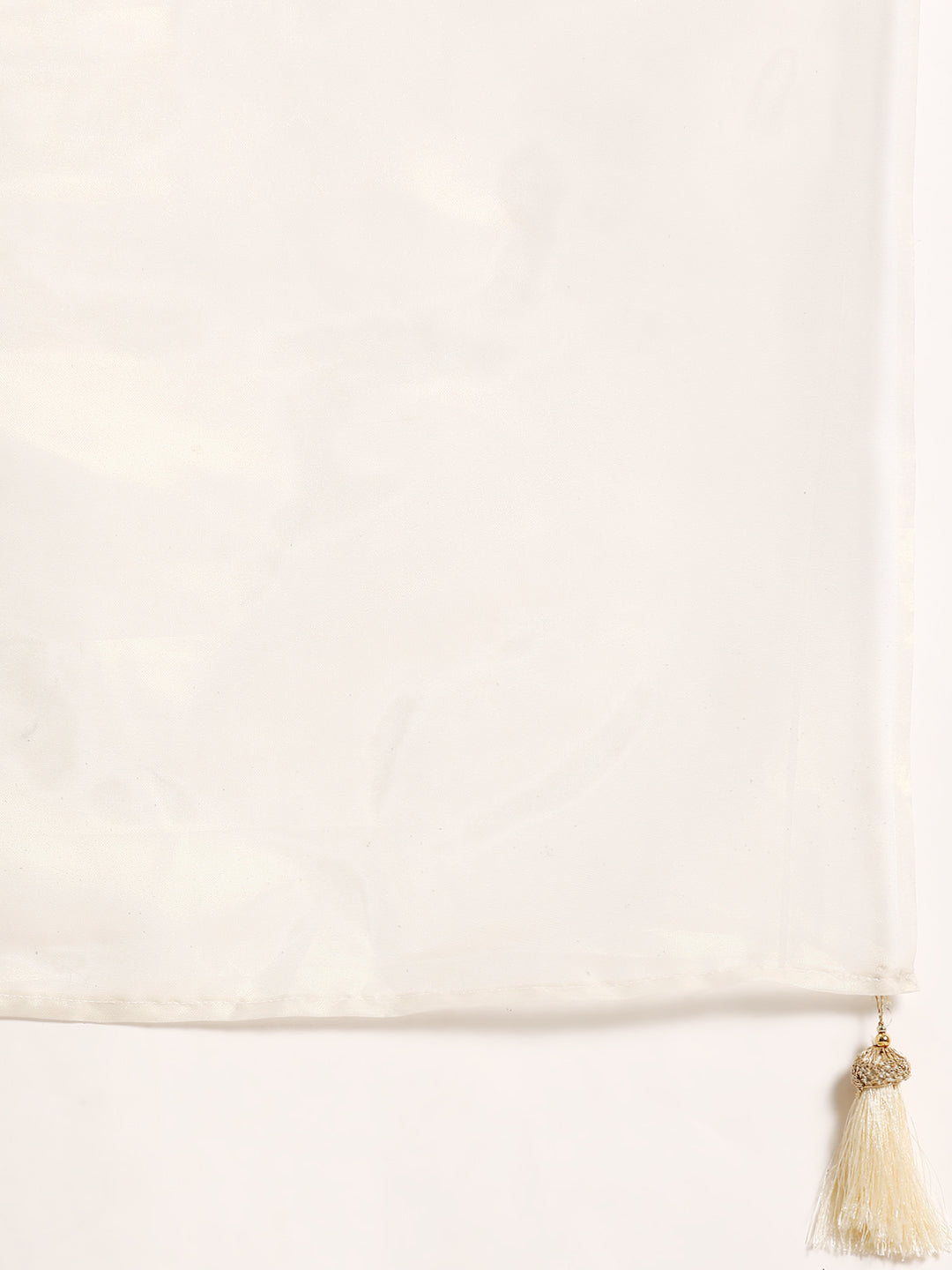 Dhiyona GR Women's Shylaa Dove White Solid Zari Design Organza Saree