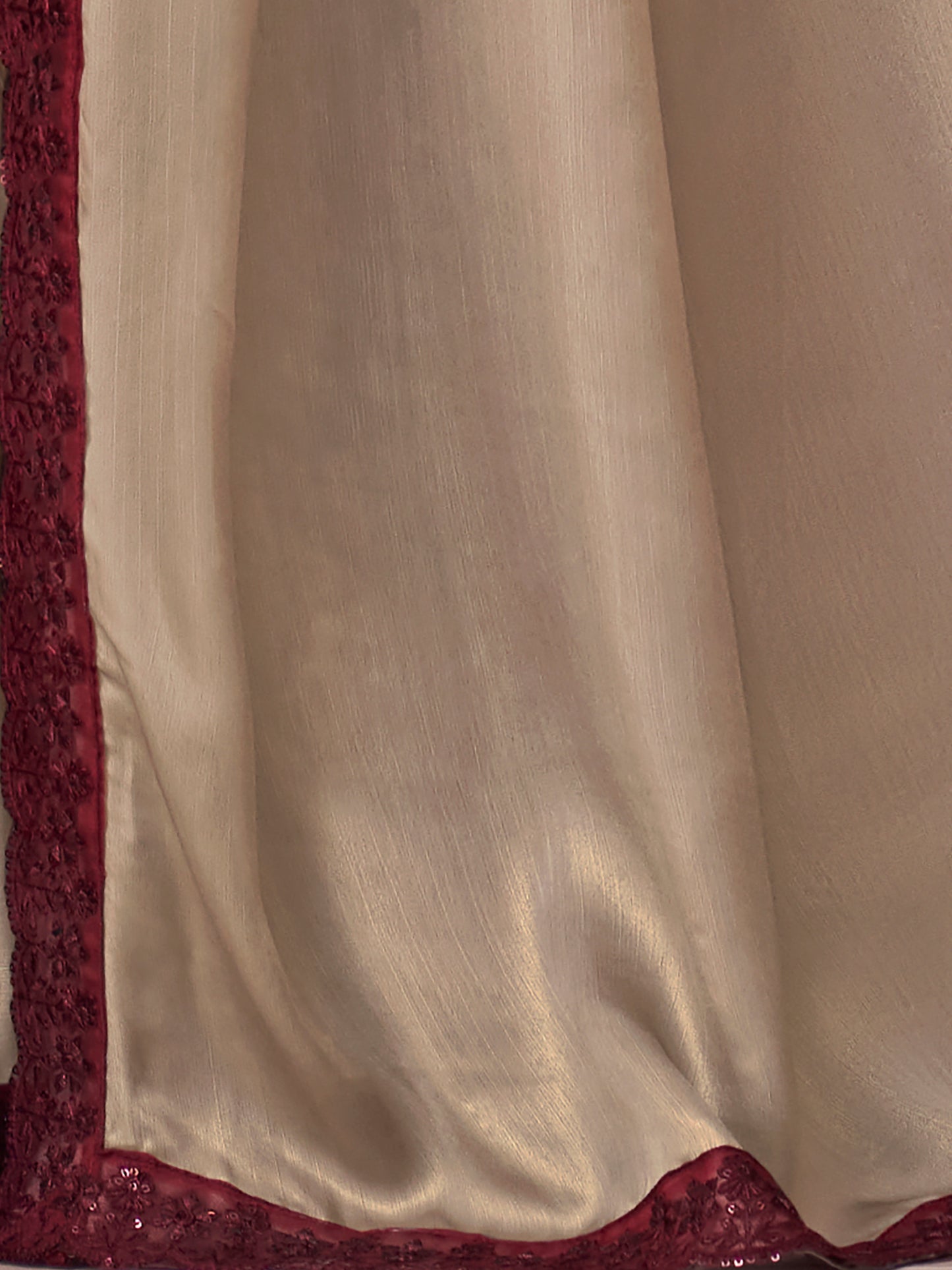 Women's Georgette Beige Embellished Designer Saree With Blouse Piece