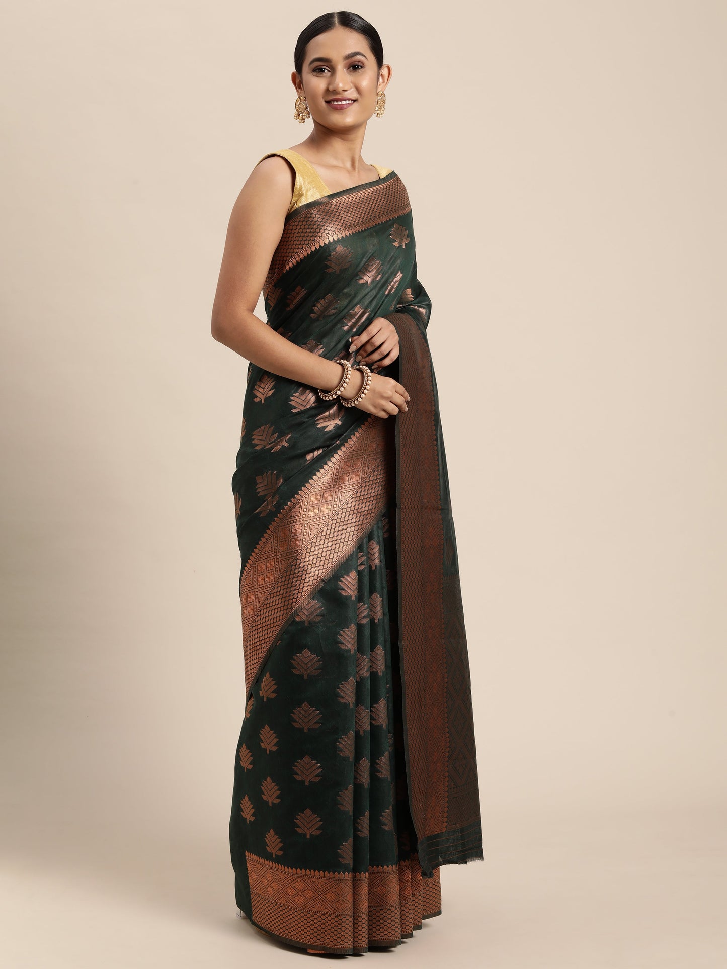 Dhiyona GR Women's Tahira Castleton Green Silk Blend Saree