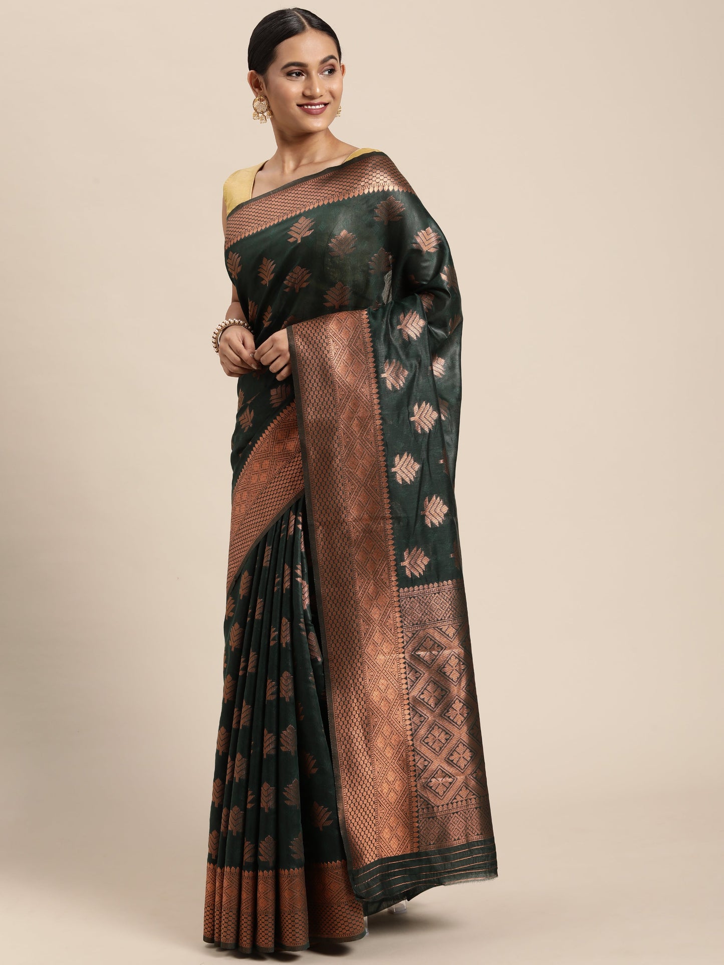 Dhiyona GR Women's Tahira Castleton Green Silk Blend Saree