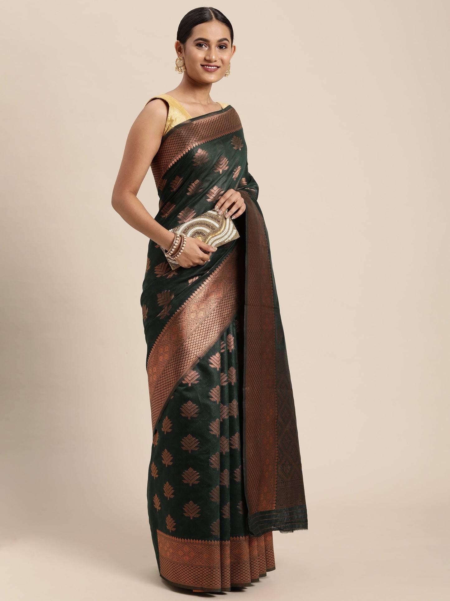 Dhiyona GR Women's Tahira Castleton Green Silk Blend Saree