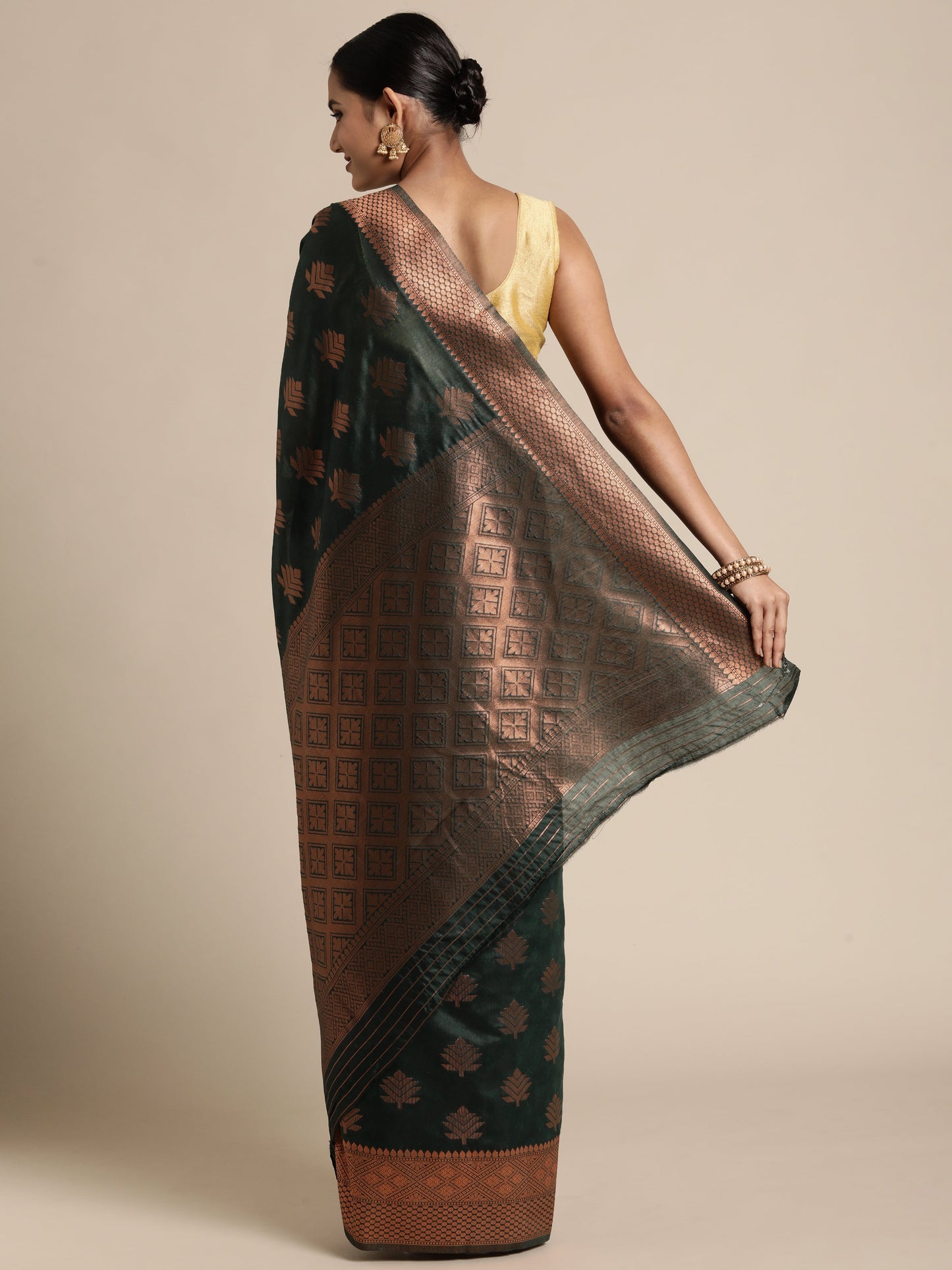 Dhiyona GR Women's Tahira Castleton Green Silk Blend Saree