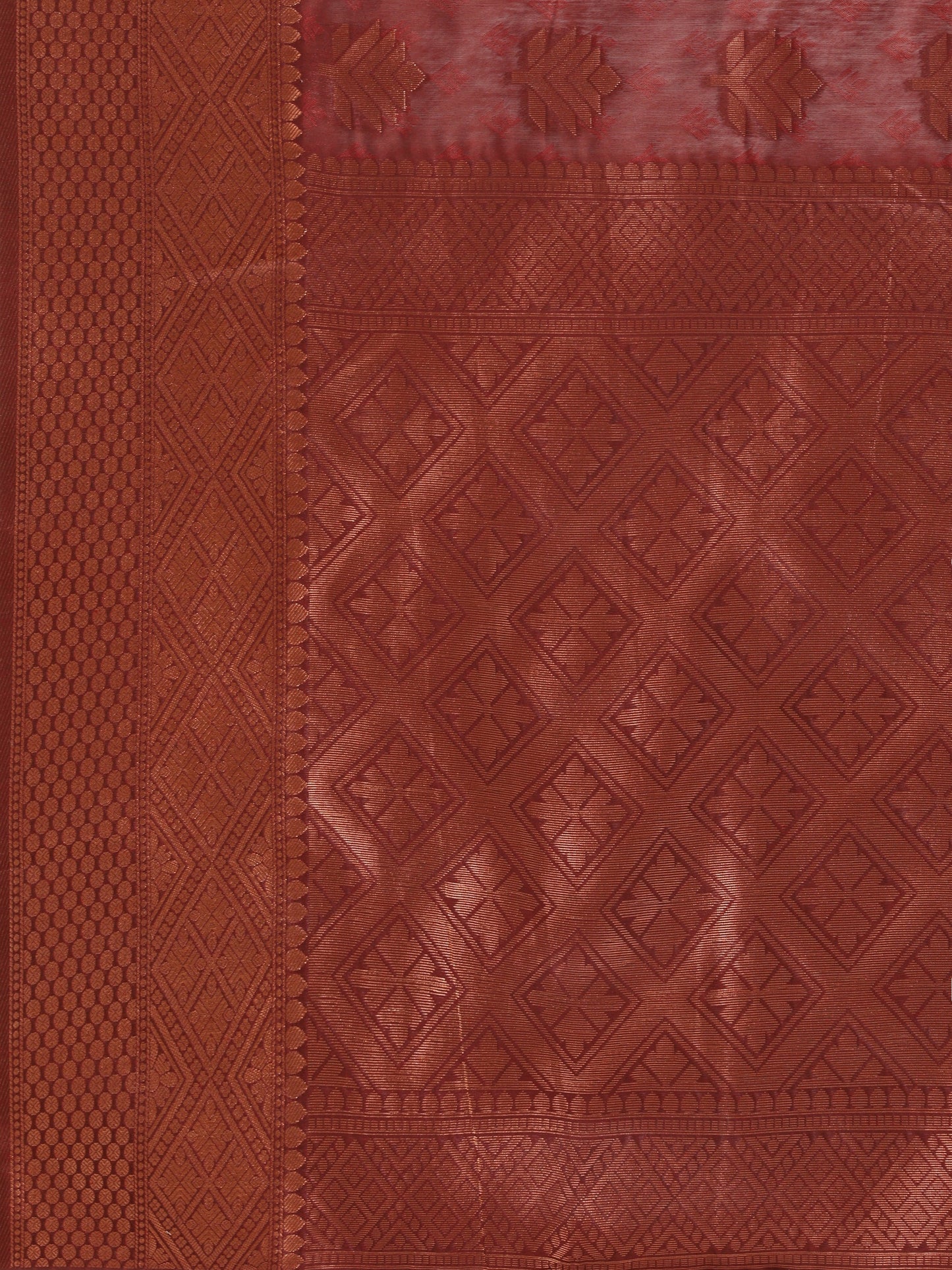 Dhiyona GR Women's Tahira Carmine Maroon Silk Blend Saree