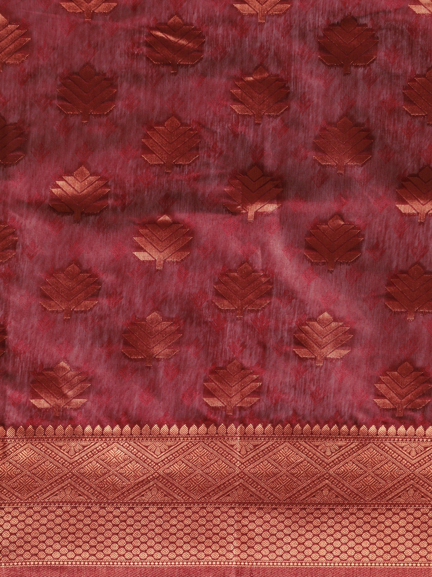 Dhiyona GR Women's Tahira Carmine Maroon Silk Blend Saree