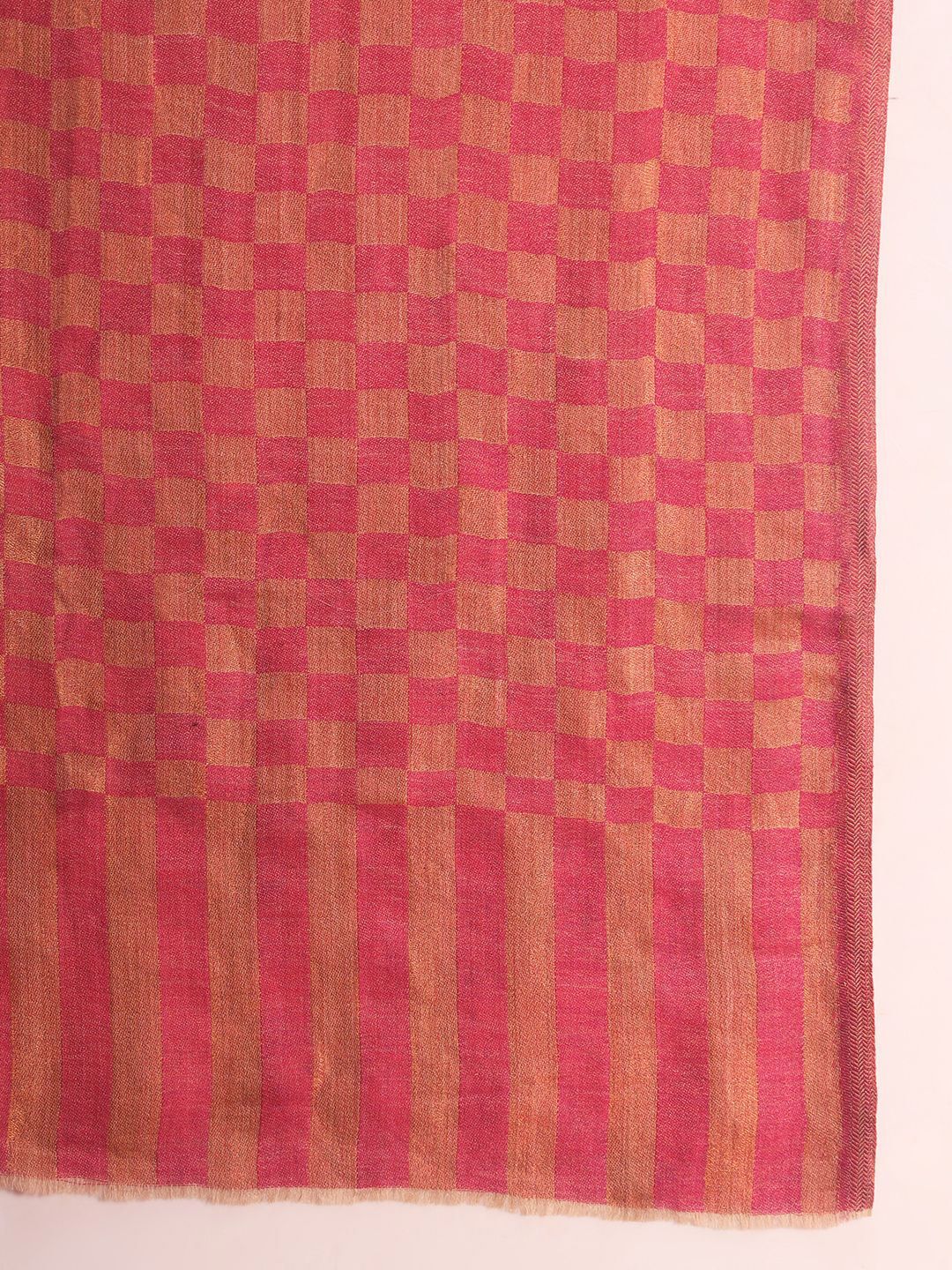 Dhiyona PA Reversible Ruhzar Fine Wool Checked Woven Design Shawl