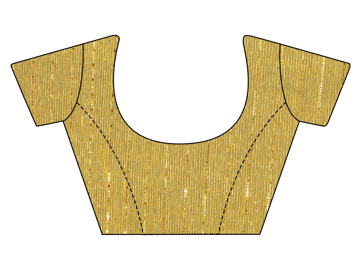 Dhiyona TI Women's Yellow Lycra Foil Saree Embellished & Tassels with Unstitched Blouse