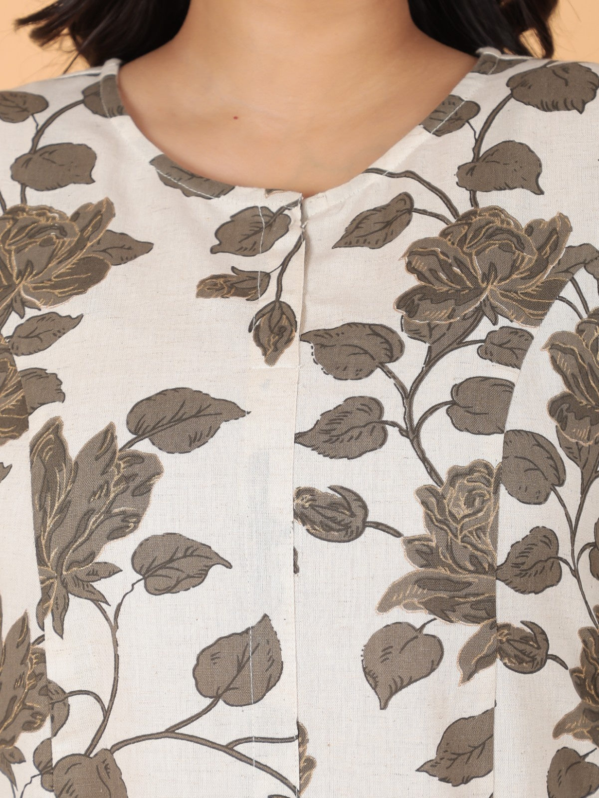 Women's Linen White A-line Kurta