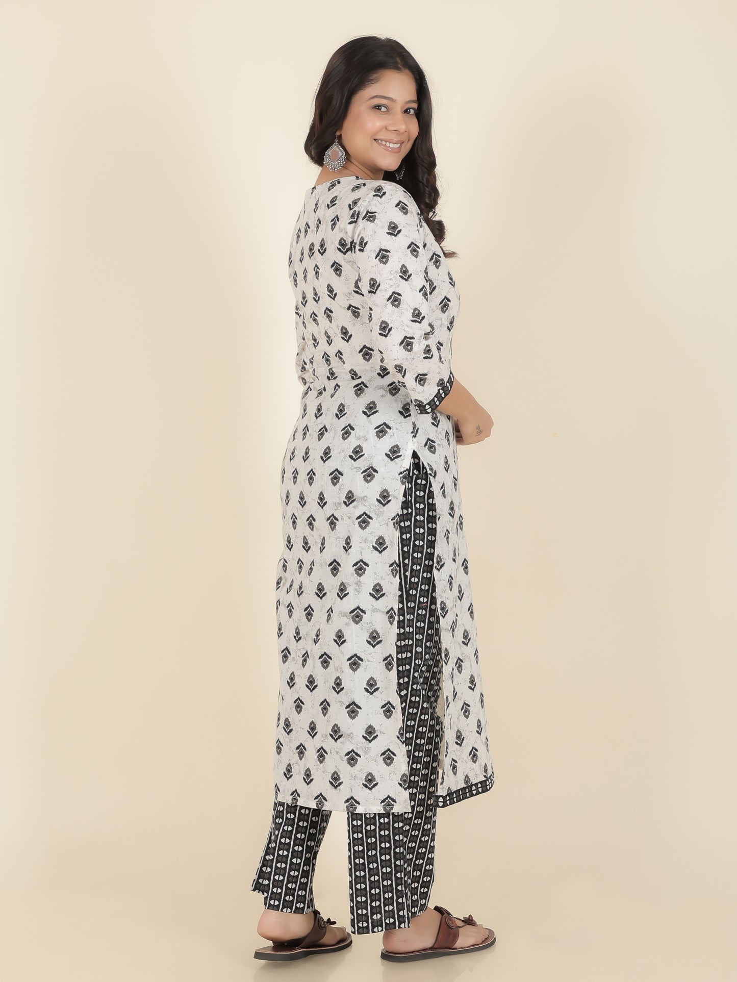 Women's Cotton Blue Straight Kurta