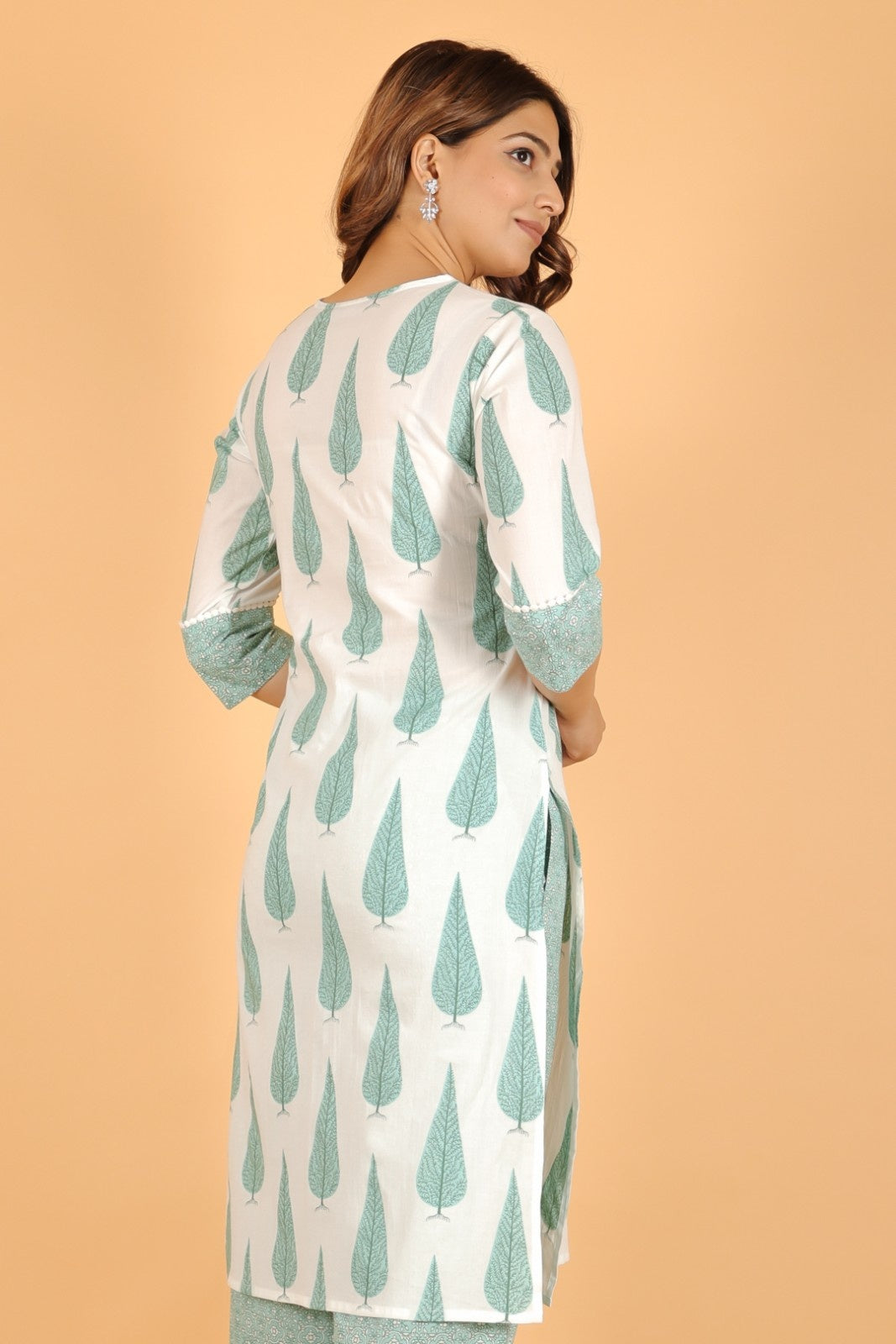 Women's Cotton White Straight Kurta