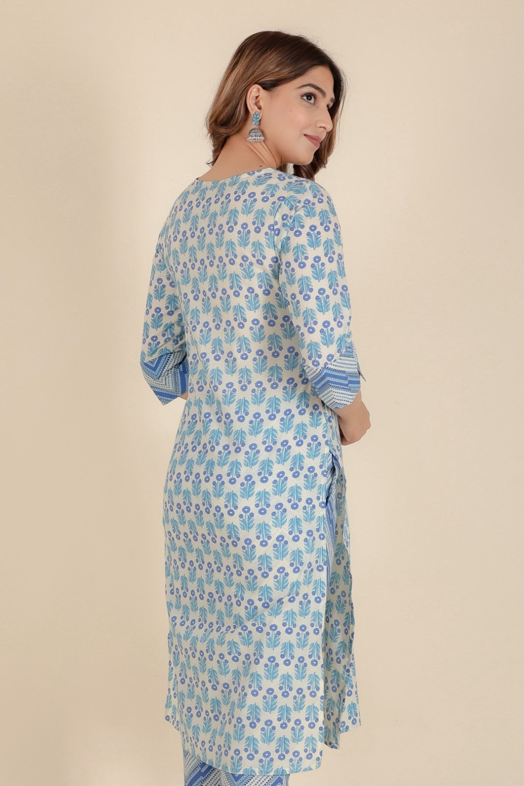 Women's Cotton White Straight Kurta