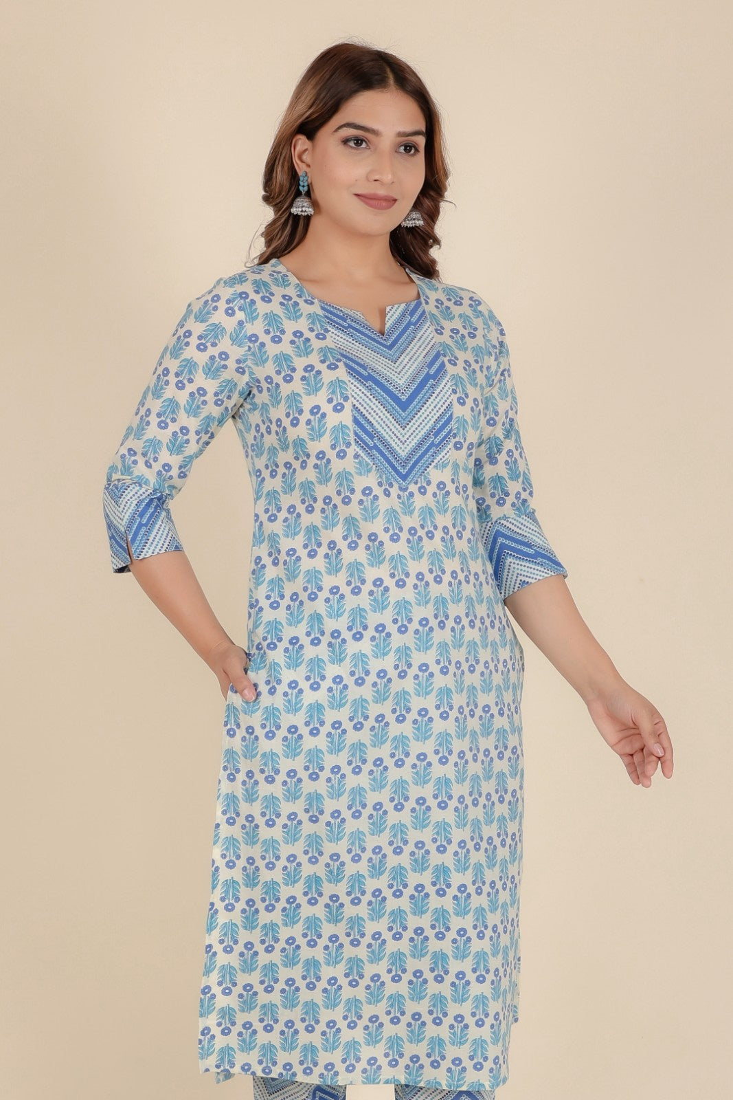 Women's Cotton White Straight Kurta