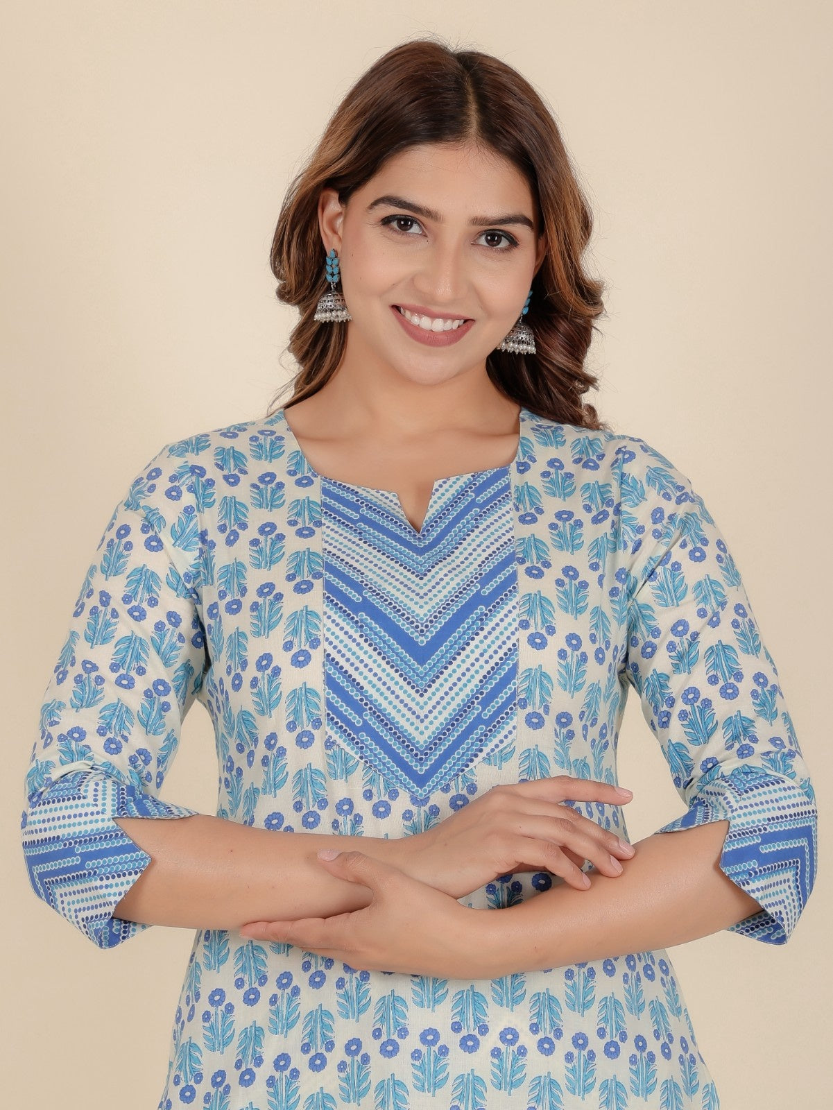 Women's Cotton White Straight Kurta
