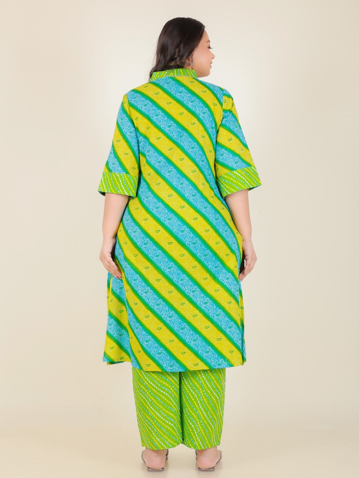 Women's Cotton Green Straight Kurta Set