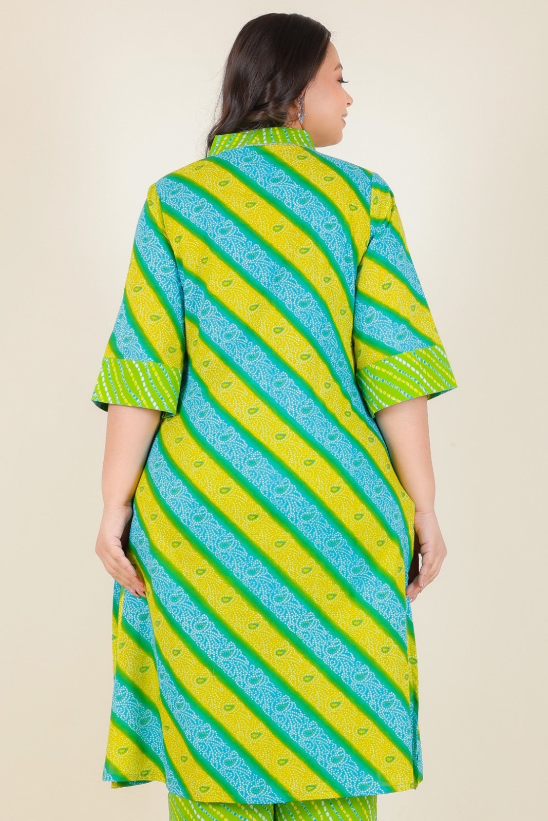 Women's Cotton Green Straight Kurta