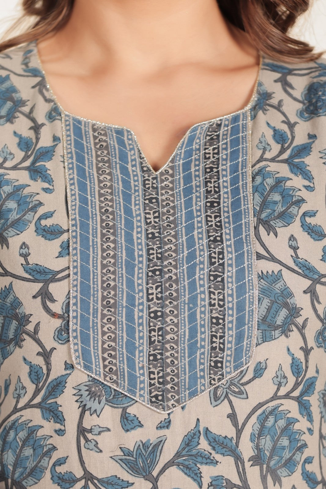 Women's Linen Grey Straight Kurta