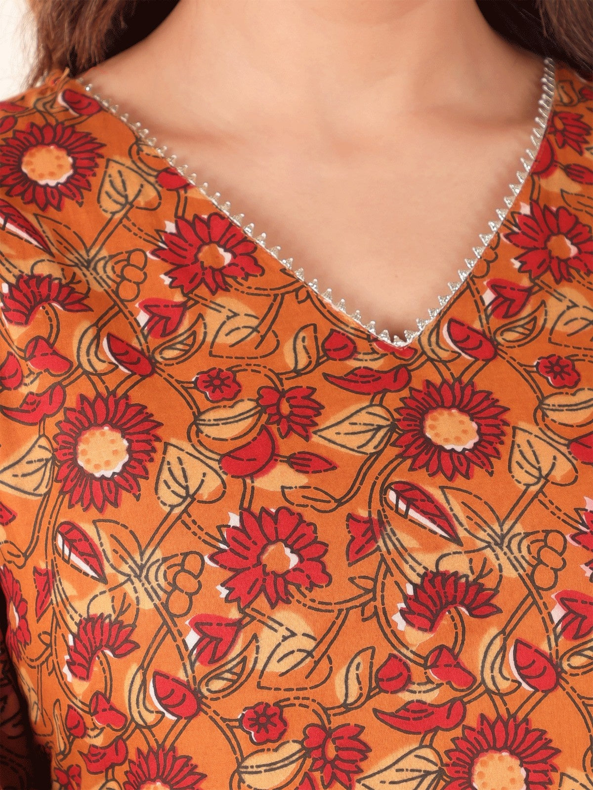 Women's Cotton Yellow Straight Kurta