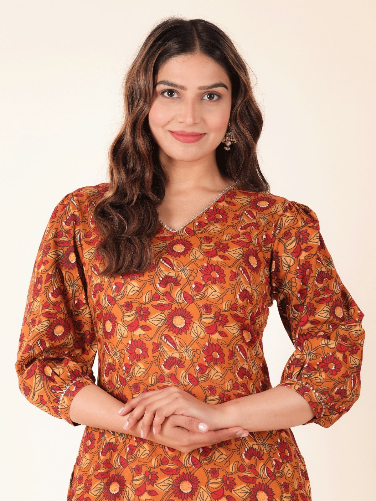 Women's Cotton Yellow Straight Kurta