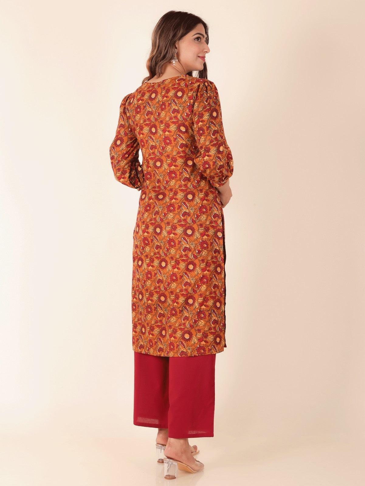 Women's Cotton Yellow Straight Kurta