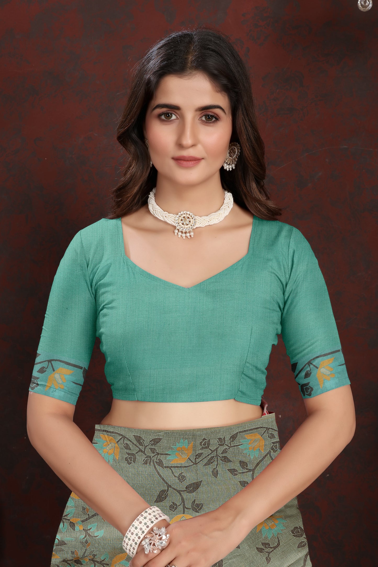 Dhiyona GR Women's Trisha Grey Pure Mul Cotton Jamdani Saree