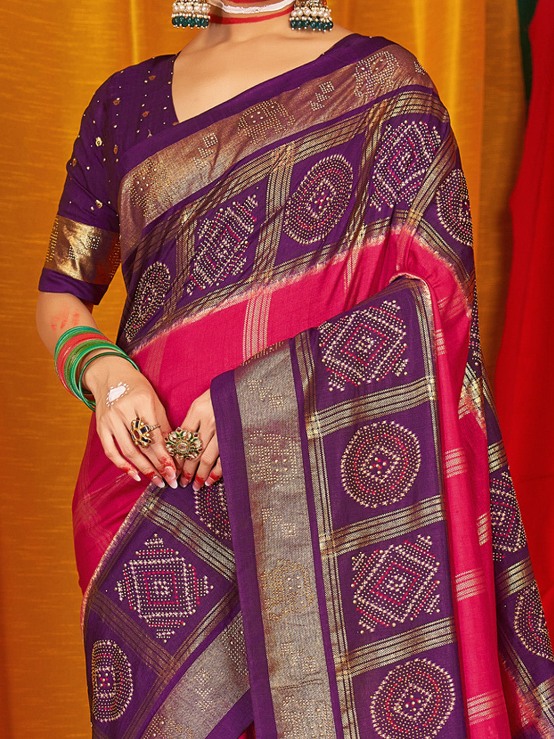 Women's Tussar Silk Purple Woven Design Designer Saree With Blouse Piece