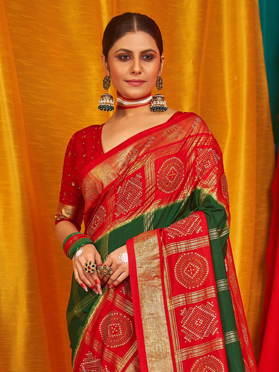 Women's Tussar Silk Red Woven Design Designer Saree With Blouse Piece