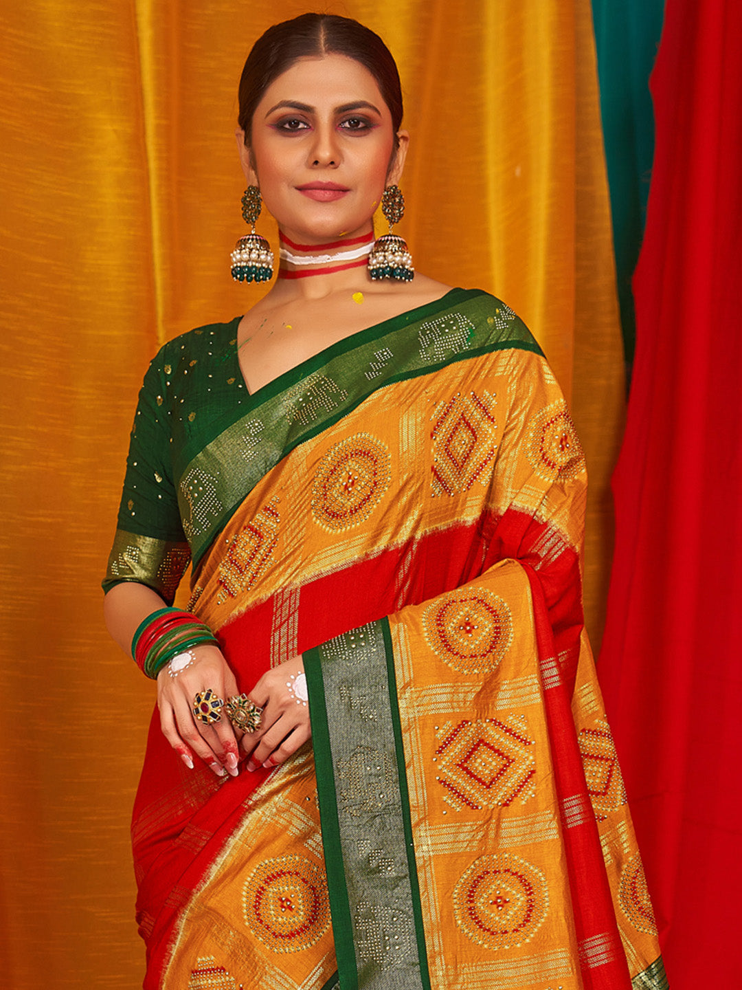 Women's Tussar Silk Green Woven Design Designer Saree With Blouse Piece