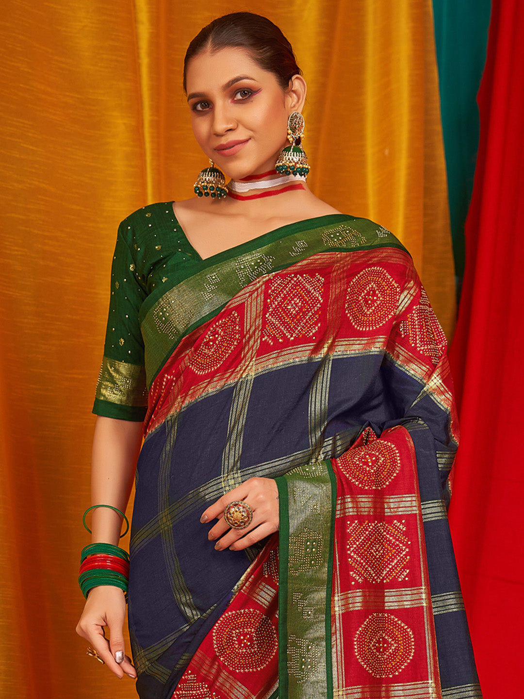 Women's Tussar Silk Green Woven Design Designer Saree With Blouse Piece